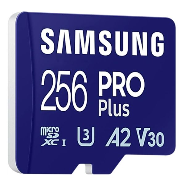 Samsung PRO Plus microSD 2023 - 256GB - Inclus un adaptateur SD - UHS-I/U3/Full HD/4K UHD