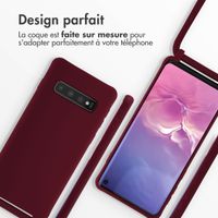 imoshion ﻿Coque en silicone avec cordon Samsung Galaxy S10 - Rouge foncé