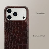 Selencia Coque arrière Croco avec MagSafe Apple iPhone 17 Pro Max - Choco Brown