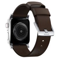 Nomad Bracelet moderne en cuir Apple Watch Series 1 t/m 11 / SE / Ultra (44/45/46/49 mm) - Brown / Silver