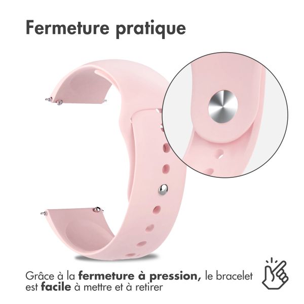 imoshion Bracelet sport en silicone  - Connexion universelle 22 mm - Rose
