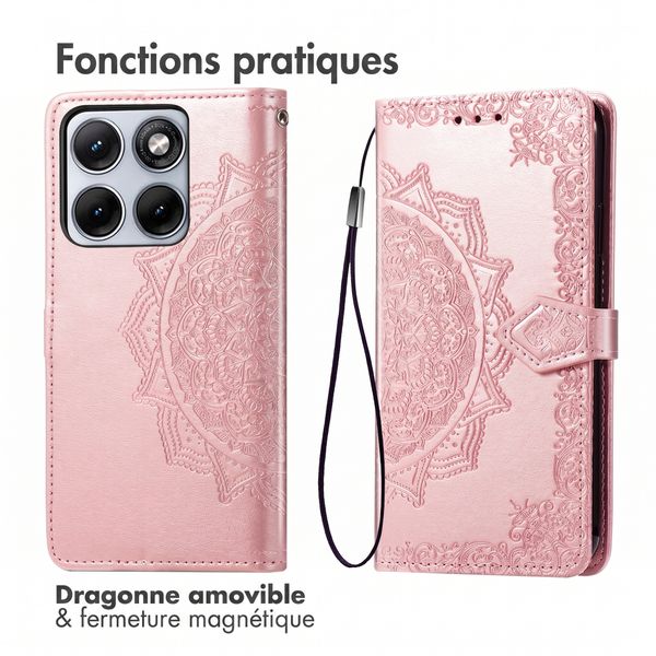 imoshion Etui de télephone Mandala Motorola Edge 70 Fusion - Rose Gold
