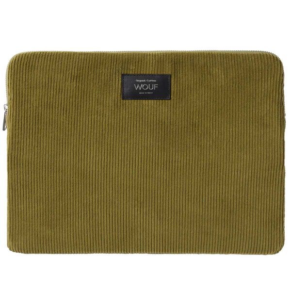 Wouf Corduroy Pochette ordinateur 13-14 pouces - Olive