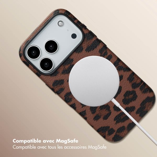 Selencia Coque Sabi imprimé panthère avec MagSafe Apple iPhone 17 Pro - Mocha Brown