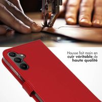Selencia Étui portefeuille en cuir véritable Samsung Galaxy A15 (5G/4G) - Rouge