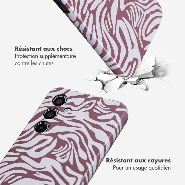 Selencia Coque arrière Vivid Samsung Galaxy A35 - Trippy Swirl Dark Rose