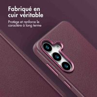 Accezz Coque arrière en cuir avec Magsafe Samsung Galaxy S25 - Heath Purple