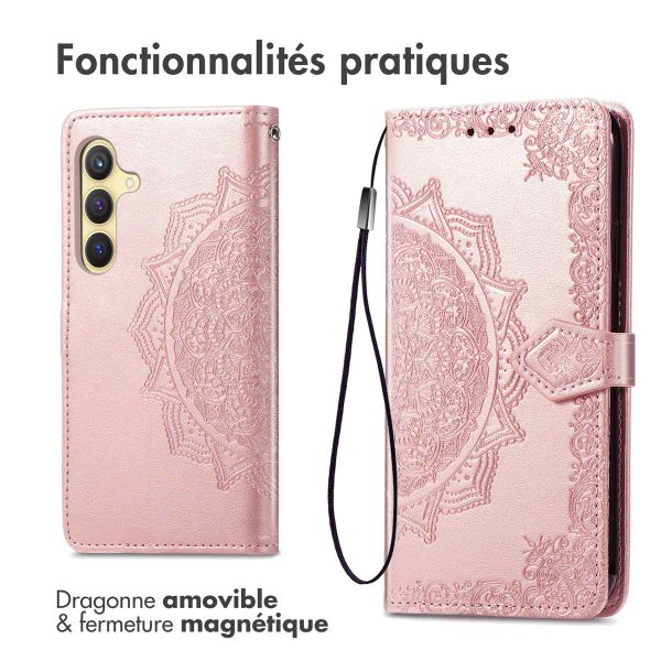 imoshion Etui de télephone Mandala Samsung Galaxy S24 Plus - Rose Doré