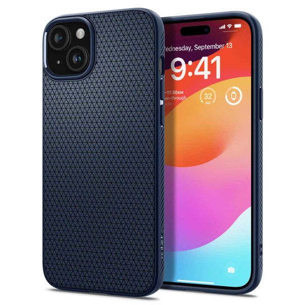 Spigen Coque Liquid Air iPhone 15 Plus - Navy Blue