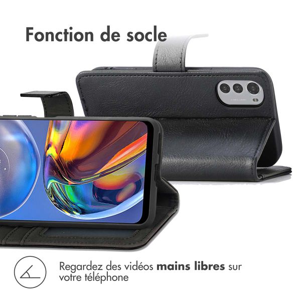 imoshion Étui de téléphone portefeuille Luxe Motorola Moto E32 / E32s - Noir