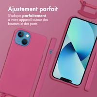 imoshion Coque arrière Color avec cordon amovible et MagSafe Apple iPhone 13 - Raspberry