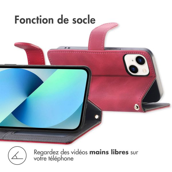 imoshion Etui de télephone portefeuille avec cordon Apple iPhone 13 - Rouge