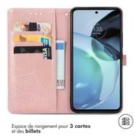 imoshion Etui de téléphone portefeuille Mandala Motorola Moto G72 - Rose Dorée