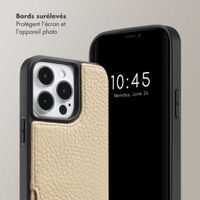 Selencia Coque arrière avec cordon et porte-cartes Nova iPhone 13 Pro - Beige