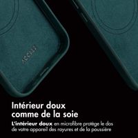 Accezz Coque MagSafe en cuir vintage Apple iPhone 13 - Smokey Green