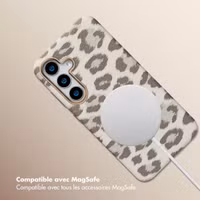 Selencia Coque Sabi imprimé panthère avec MagSafe Samsung Galaxy S25 - Soft Ivory