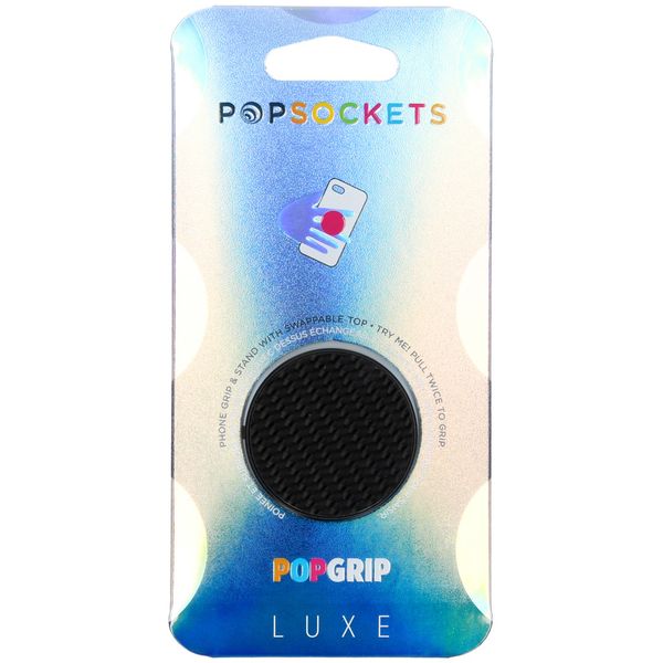 PopSockets Luxe PopGrip - Carbon Fiber Noir