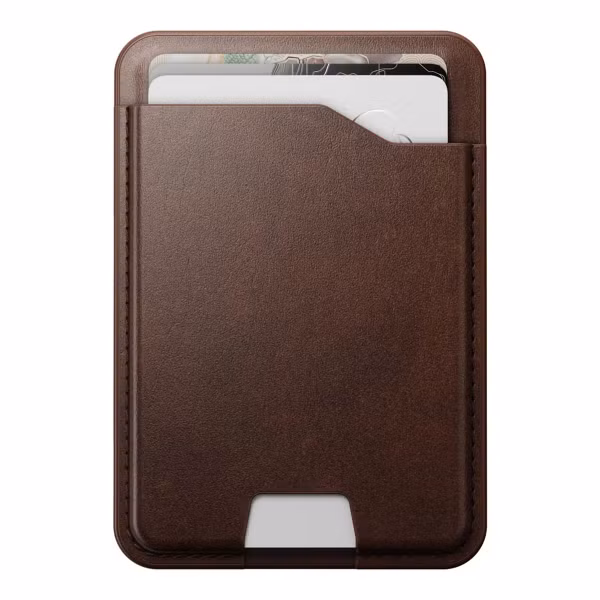 Nomad Portefeuille Mag en cuir avec Apple Find My Tracking - Brown