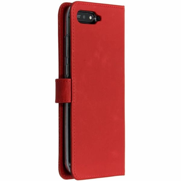 Selencia Étui de téléphone portefeuille en cuir véritable Huawei Y6 (2018) - Rouge