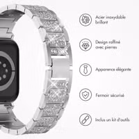 Selencia Bracelet à maillons scintillants Apple Watch Series 1 t/m 9 / SE (38/40/41 mm) | Series 10 / 11 (42 mm) - Argent