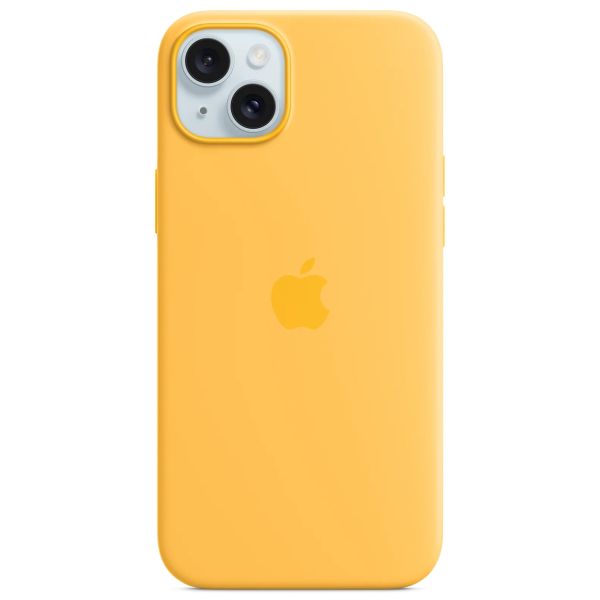 Apple Coque en silicone MagSafe iPhone 15 Plus - Sunshine