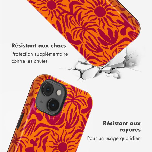 Selencia Coque arrière Vivid Tough avec MagSafe iPhone 14 - Tropical Vibes Apricot