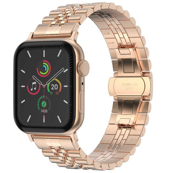 Selencia Bracelet Metallique Jubilee Apple Watch Series 1 t/m 9 / SE (38/40/41 mm) | Series 10 / 11 (42 mm) - Rose Doré