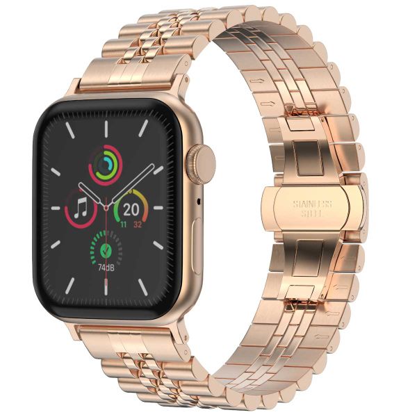 Selencia Bracelet Metallique Jubilee Apple Watch Series 1 á 9 / SE (38/40/41 mm) | Series 10 (42 mm) - Rose Dorée