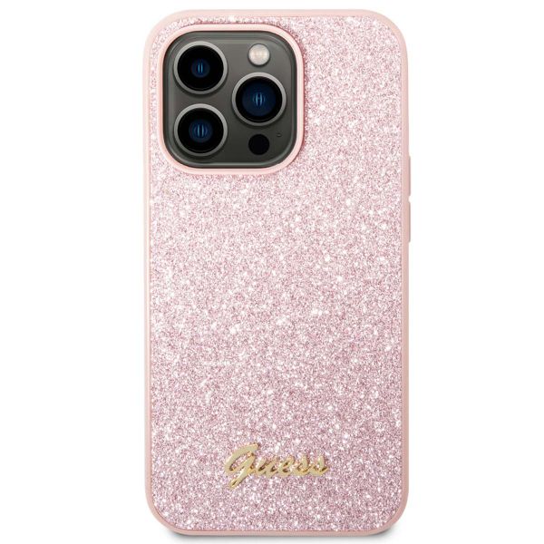 Guess Coque Glitter Flakes Apple iPhone 14 Pro - Rose