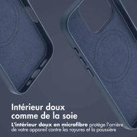 Accezz Coque arrière en cuir avec MagSafe iPhone 16 Pro - Nightfall Blue