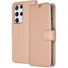 Accezz Étui de télephone Wallet Samsung Galaxy S21 Ultra - Rose Doré