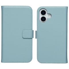 Selencia Étui portefeuille en cuir véritable Apple iPhone 17 - Light Blue