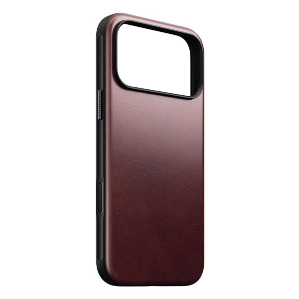 Nomad Coque Modern Horween Leather Apple iPhone 17 Pro Max - Burgundy