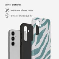 Selencia Coque arrière Vivid Tough Samsung Galaxy A55 - Colorful Zebra Pine Blue