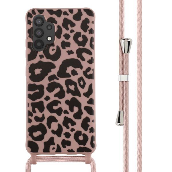 imoshion Coque design en silicone avec cordon Samsung Galaxy A32 (4G) - Animal Pink