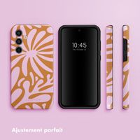 Selencia Coque arrière Vivid Tough Samsung Galaxy A35 - Modern Bloom Pink