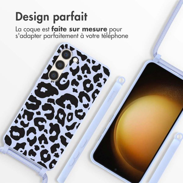 imoshion Coque design en silicone avec cordon Samsung Galaxy S23 - Animal Lila