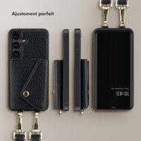 Selencia Coque à cordon avec porte-cartes enveloppe Sera Samsung Galaxy S24 - Noir