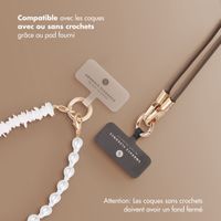 Selencia Ensemble de cordons pour téléphone avec perles et coquillages - Mocha Brown