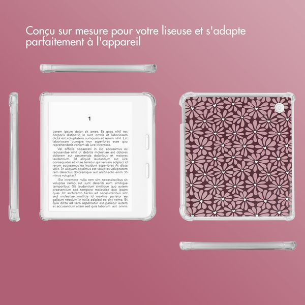 imoshion Coque Design Clear Kobo Libra Colour - Bloom Love Blush