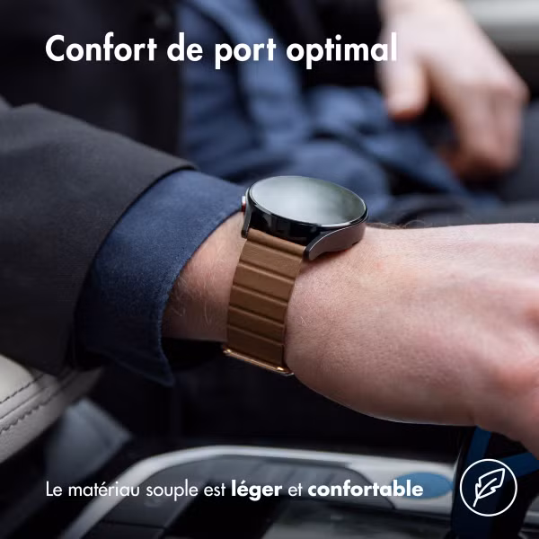 imoshion Bracelet en cuir magnétique  - Connexion universelle 22 mm - Marron