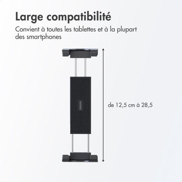 Accezz Support de tablette pour voiture - Tableau de bord et pare-brise - Réglable - Universel - Noir