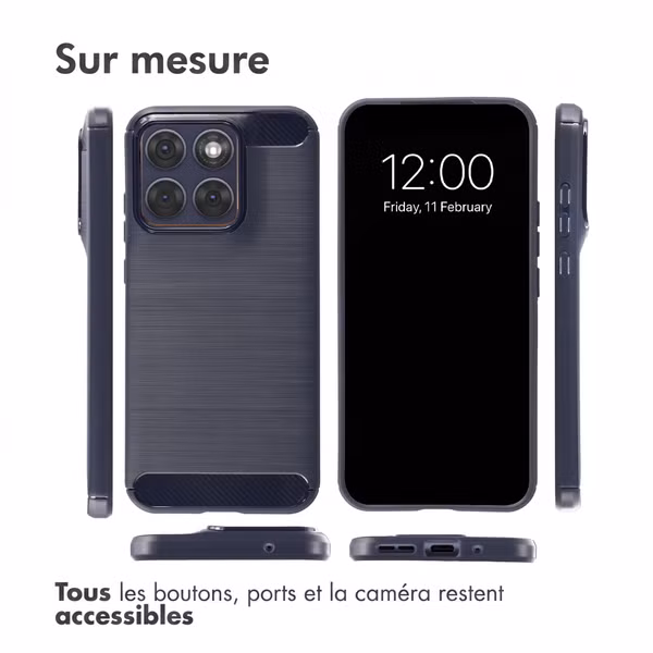 imoshion Coque Brushed Motorola Edge 70 Fusion - Bleu foncé