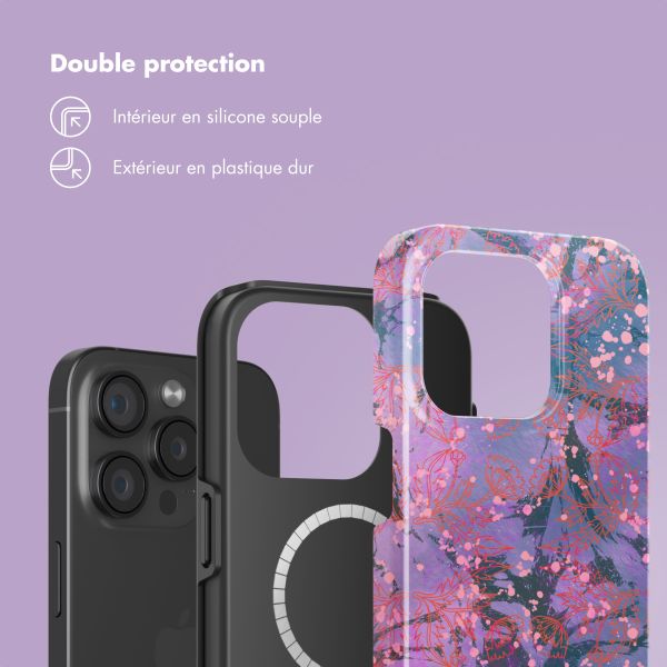 Selencia Coque arrière Vivid avec MagSafe Apple iPhone 15 Pro - Fresh Paint Flower Orange