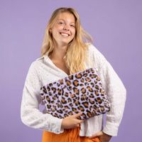 imoshion Pochette ordinateur Fluffy 13-14 pouces - Leopard Lilac