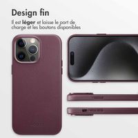 Accezz Coque arrière en cuir avec MagSafe iPhone 15 Pro Max - Heath Purple