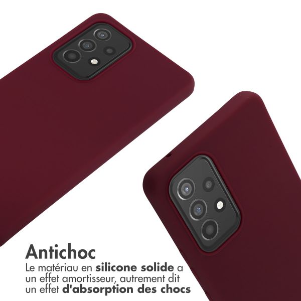 imoshion ﻿Coque en silicone avec cordon Samsung Galaxy A53 - Rouge foncé