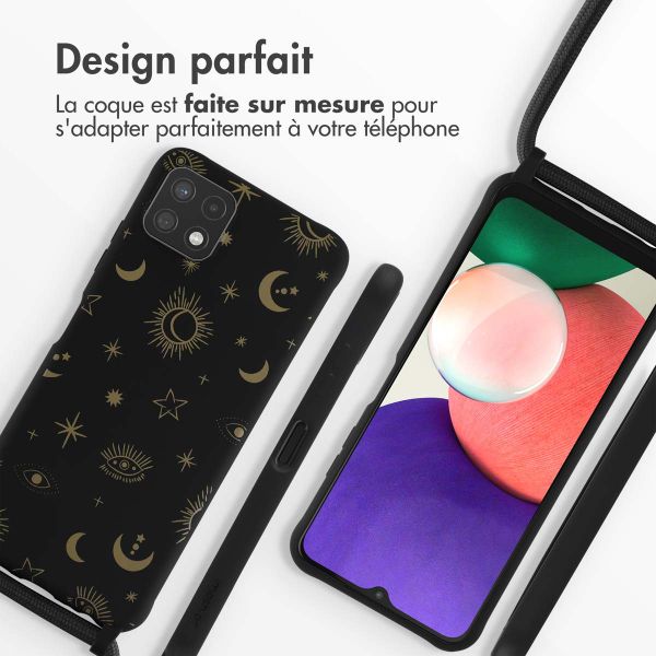 imoshion Coque design en silicone avec cordon Samsung Galaxy A22 (5G) - Sky Black