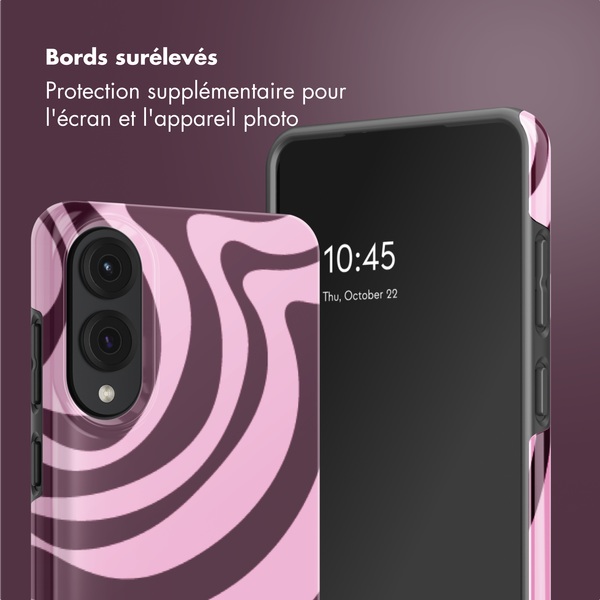 Selencia Coque arrière Vivid Samsung Galaxy S25 Edge - Wavy Swirl Pink Plum