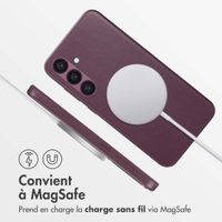 Accezz Coque arrière en cuir avec MagSafe Samsung Galaxy S24 Plus - Heath Purple